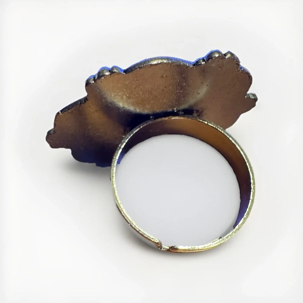 Handmade OOAK Taxidermy Raccoon Tooth Ring‎ Bone Gothic Jewelry Oddities Macabre
